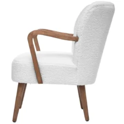 FAUTEUIL BLANC ACCOUDOIR BOUCLE CHIARA