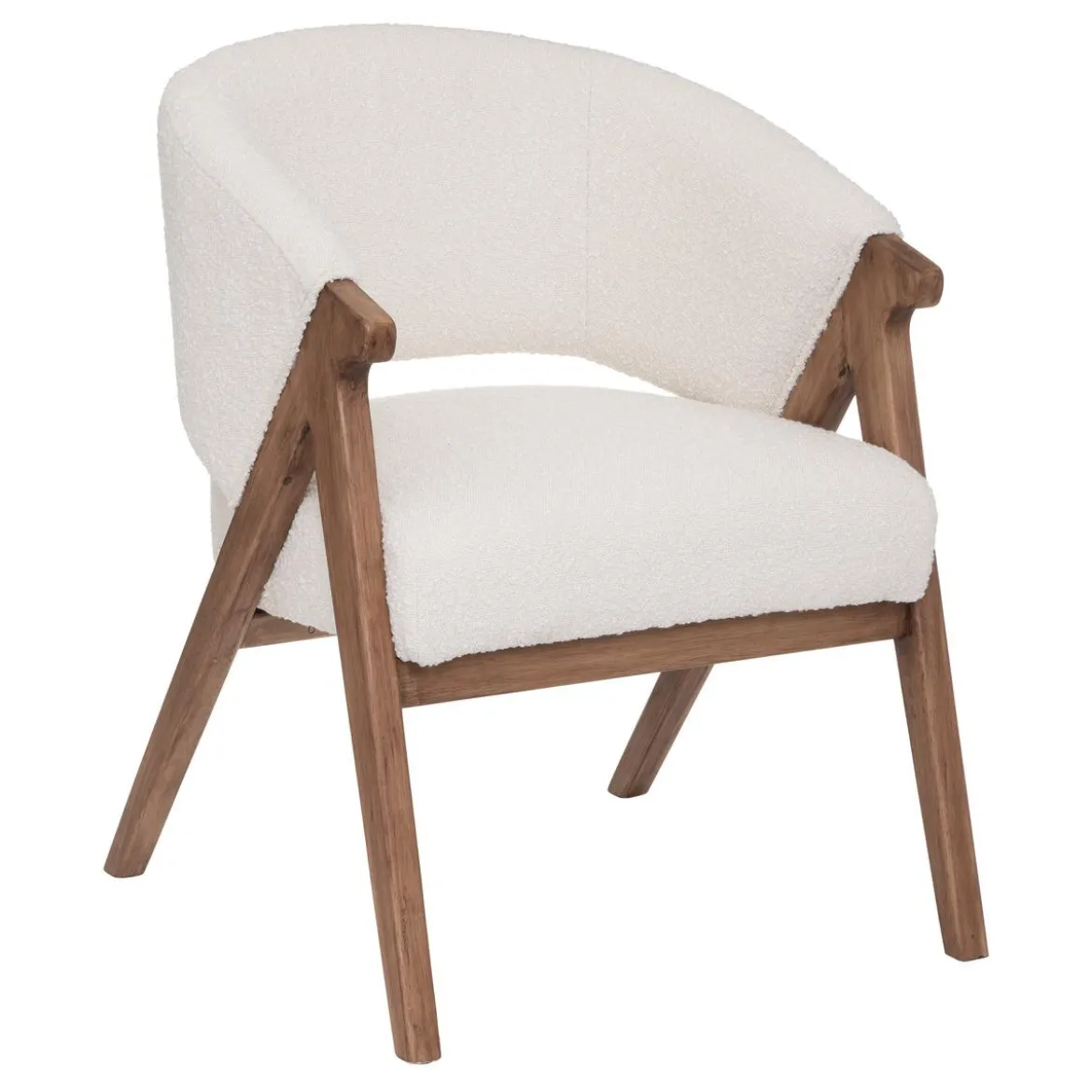 FAUTEUIL BOUCLE AMZA BLANC