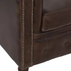 FAUTEUIL CUIR CHESTER MARRON