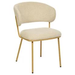 FAUTEUIL DINER CHENILLE ALBA BEIGE
