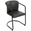 FAUTEUIL DINER CUIR KAVI NOIR