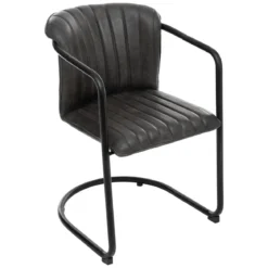 FAUTEUIL DINER CUIR KAVI NOIR