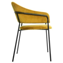 FAUTEUIL DINER VELOURS SIRON OCRE