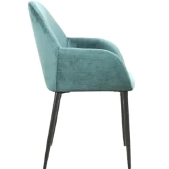 FAUTEUIL GIULIA BLEU CANARD VELOURS COTELE