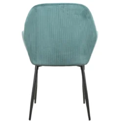 FAUTEUIL GIULIA BLEU CANARD VELOURS COTELE