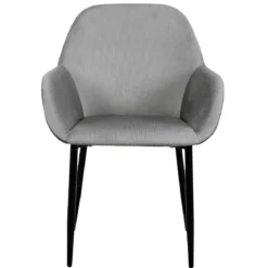 FAUTEUIL GIULIA GRIS FONCE VELOURS COTELE