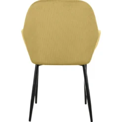 FAUTEUIL GIULIA JAUNE MOUTARDE VELOURS COTELE