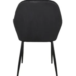 FAUTEUIL GIULIA NOIR VELOURS COTELE