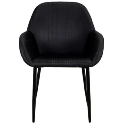 FAUTEUIL GIULIA NOIR VELOURS COTELE