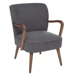 FAUTEUIL GRIS ACCOUDOIR BOUCLE CHIARA