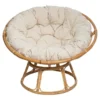 FAUTEUIL PAPASAN ROTIN SERAM BLANC