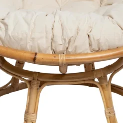 FAUTEUIL PAPASAN ROTIN SERAM BLANC