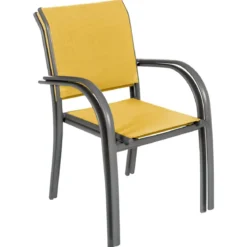FAUTEUIL PIAZZA MOUTARDE GRAPHITE