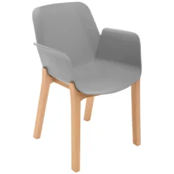 FAUTEUIL PIED BOIS GRIS ALBY