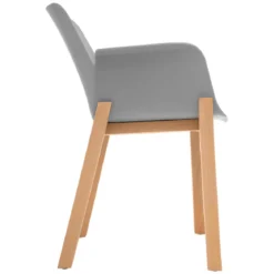 FAUTEUIL PIED BOIS GRIS ALBY