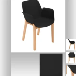 FAUTEUIL PIED BOIS NOIR ALBY