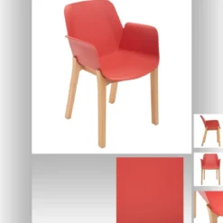 FAUTEUIL PIED BOIS TERRACOTTA ALBY