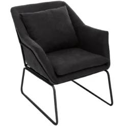 FAUTEUIL PIED NOIR CHET GRIS FONCE