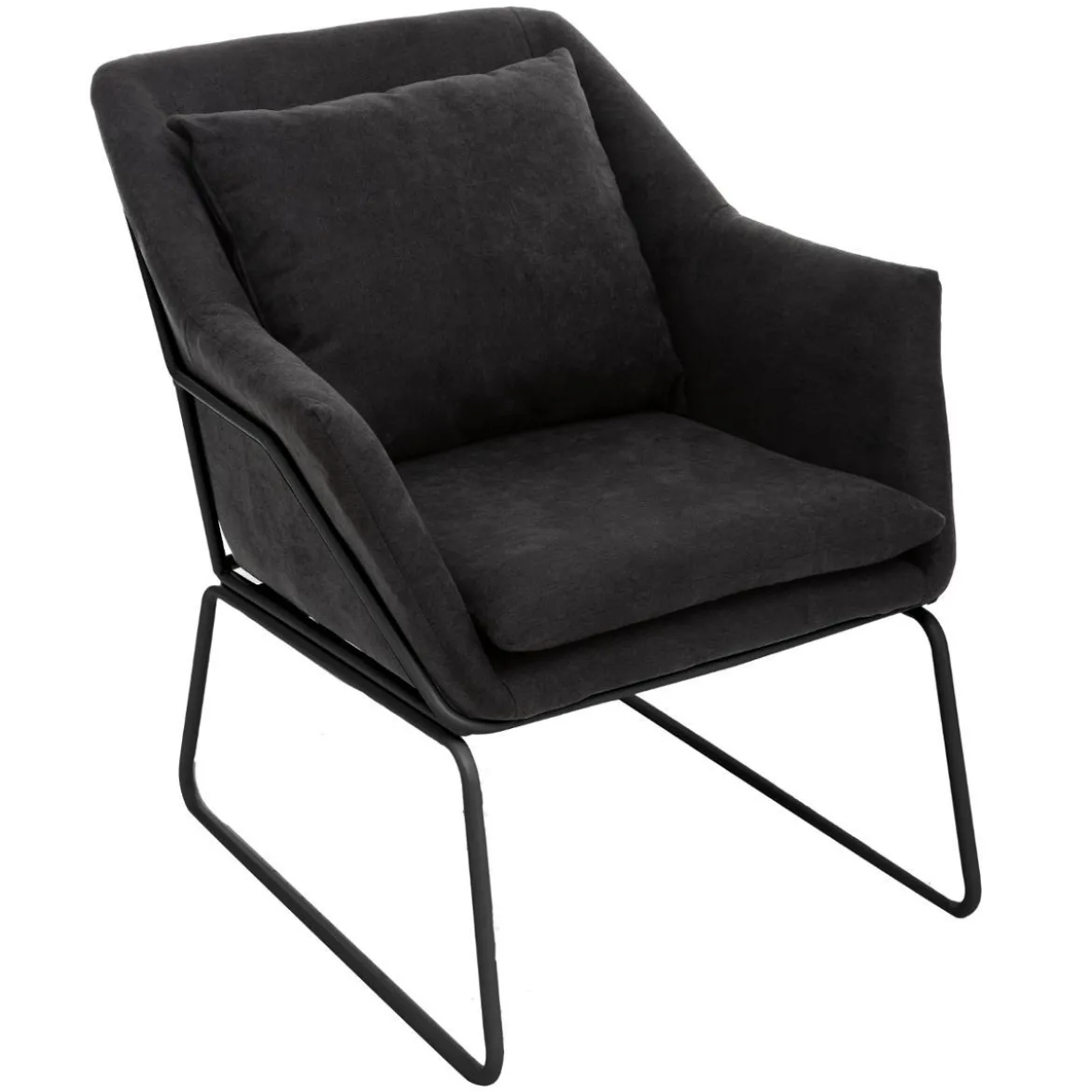 FAUTEUIL PIED NOIR CHET GRIS FONCE