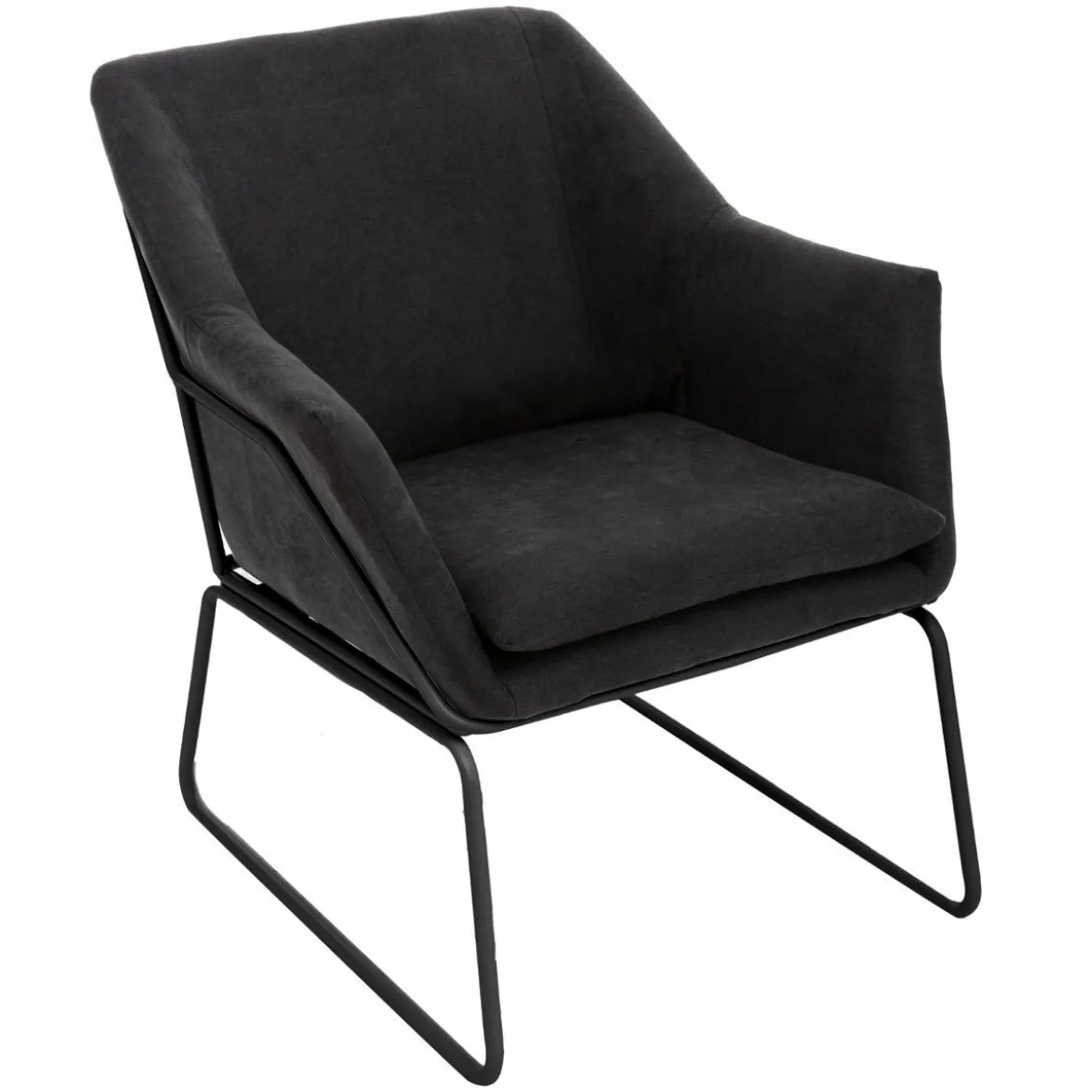 FAUTEUIL PIED NOIR CHET GRIS FONCE