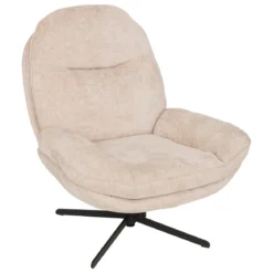 FAUTEUIL PIVOTANT CHENILLE STELAN ARGENT