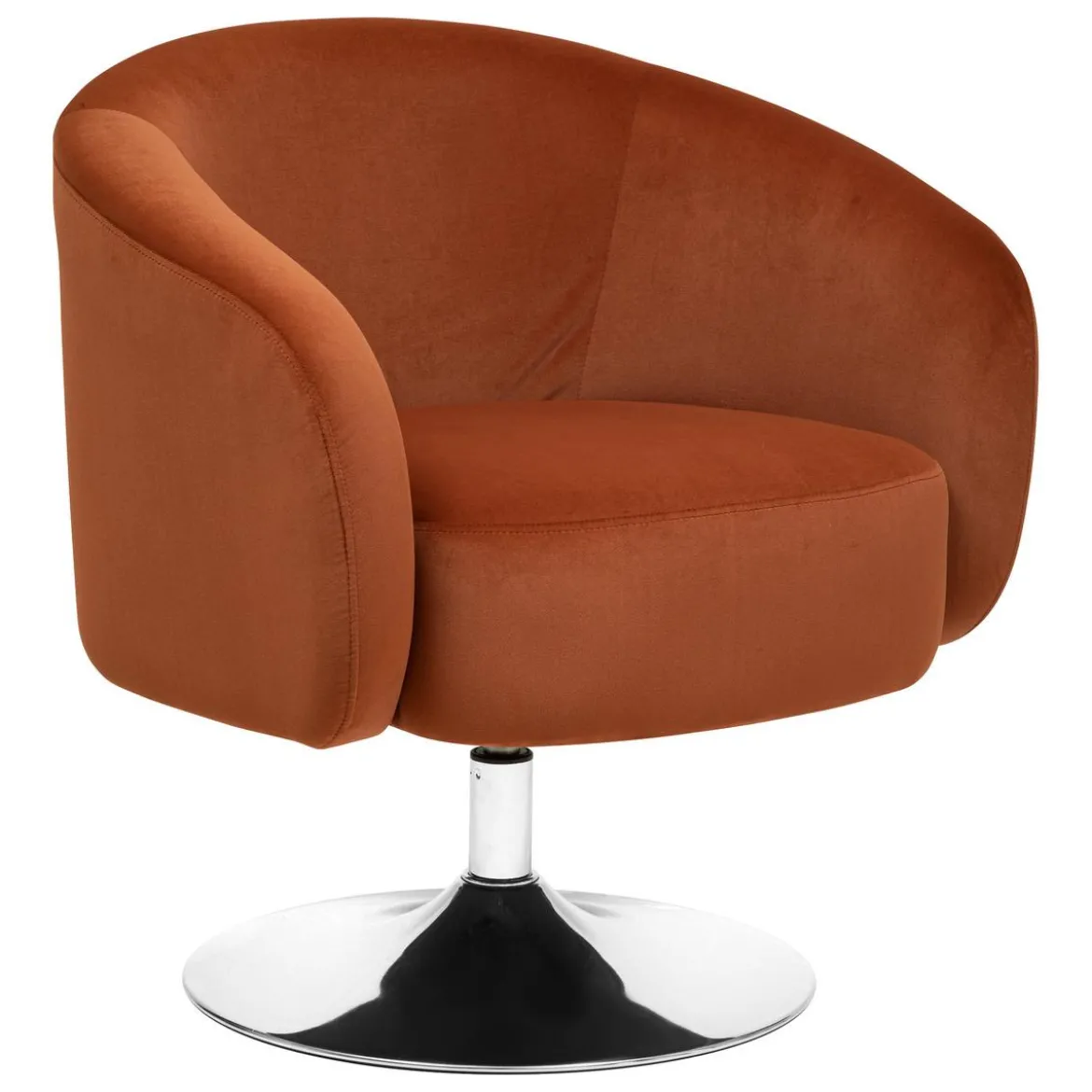 FAUTEUIL PIVOTANT VELOURS EDITH AMBRE
