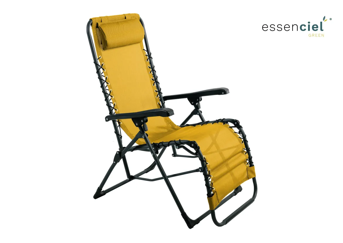 FAUTEUIL RELAX MARBELLA TEXALINE JAUNE ACIER
