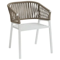 FAUTEUIL REPAS ORIENGO TAUPE BLANC