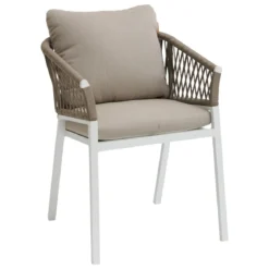 FAUTEUIL REPAS ORIENGO TAUPE BLANC