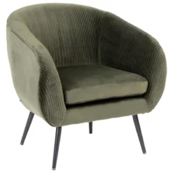 FAUTEUIL SOLARO VELOURS VERT KAKI