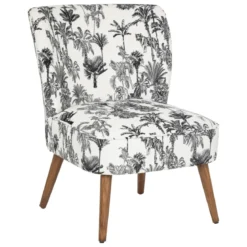 FAUTEUIL VELOURS CHIARA NOIR BLANC