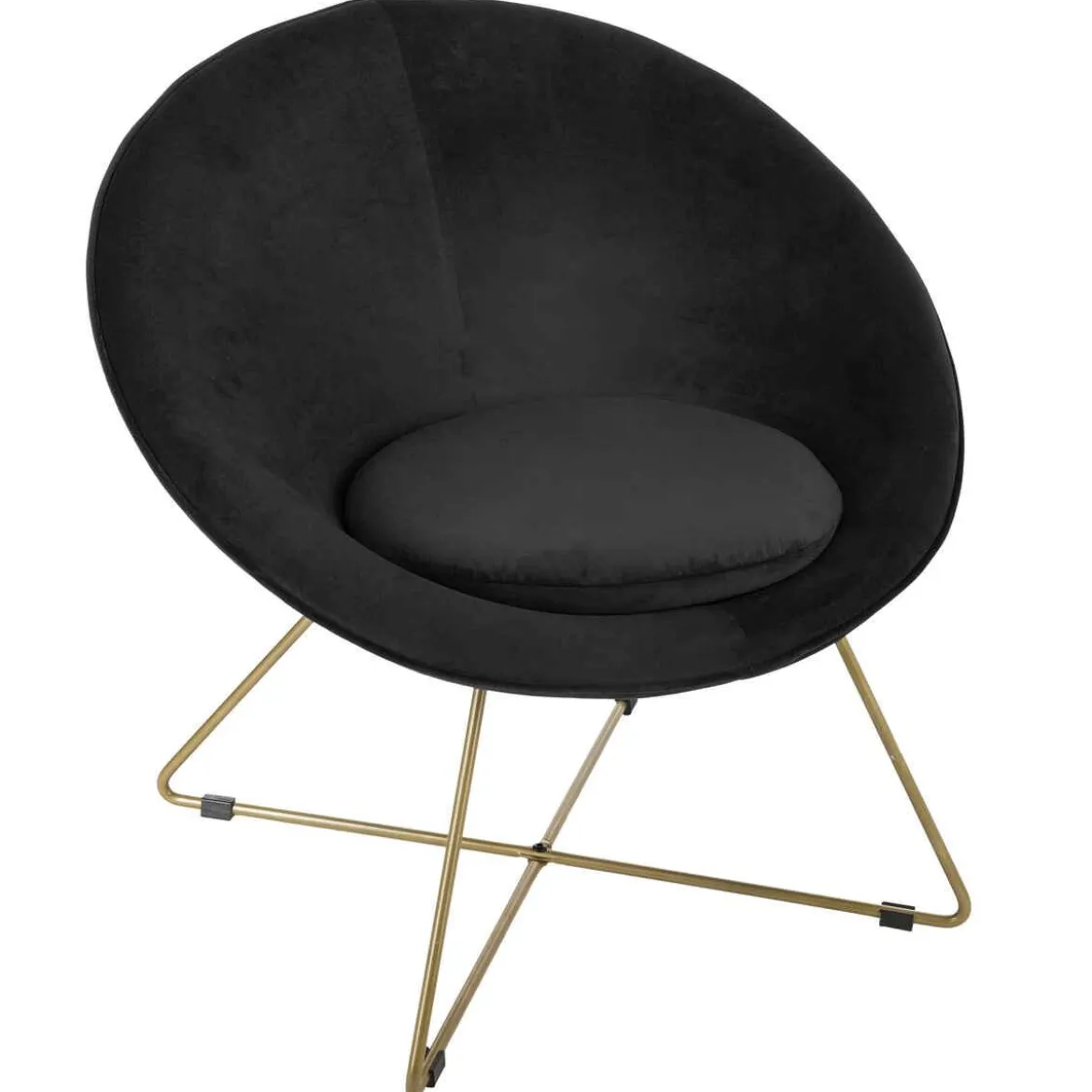 FAUTEUIL VELOURS EVAN NOIR