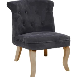 FAUTEUIL VELOURS GRIS TREND CALIXTE