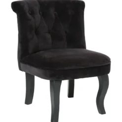 FAUTEUIL VELOURS NOIR CALIXTE