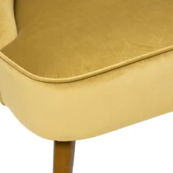 FAUTEUIL VELOURS PIED BOIS NAOVA OCRE