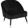 FAUTEUIL VELOURS PIED DORE NAOVA NOIR
