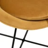 FAUTEUIL VELOURS PIED NOIR EVAN OCRE