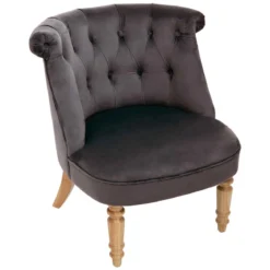 FAUTEUIL VELOURS SIXTINE GRIS