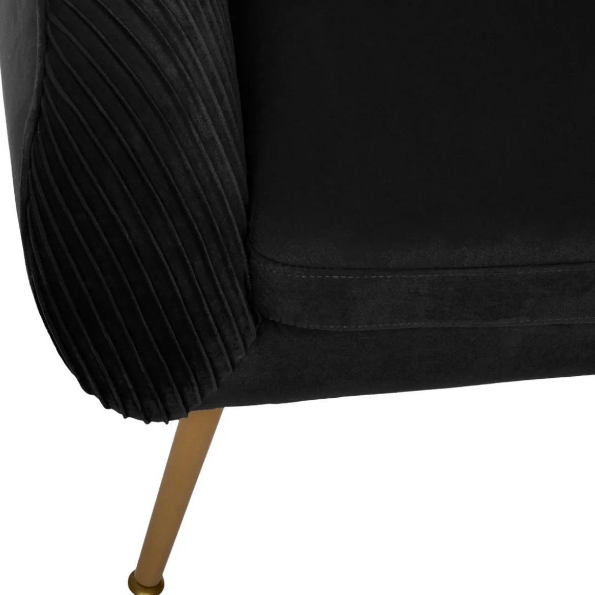 FAUTEUIL VELOURS SOLARO NOIR