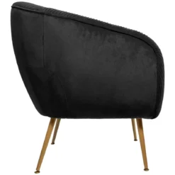 FAUTEUIL VELOURS SOLARO NOIR