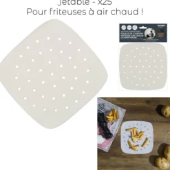 FEUILLE DE CUISSON JETABLE X25 FRITEUSE AIR 25CM