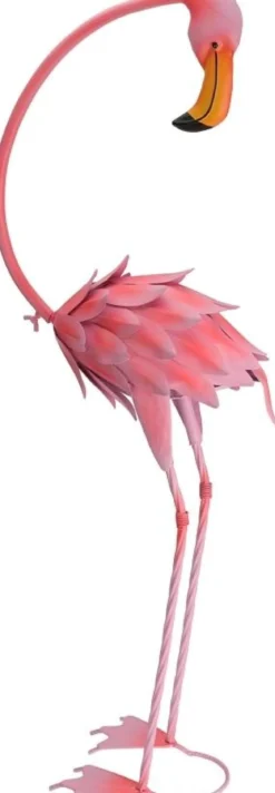 FLAMANT ROSE METAL 30X16X70CM