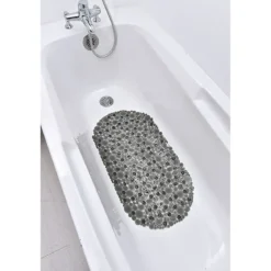 FOND DE BAIGNOIRE PVC 69X36 CM BULLES GRIS
