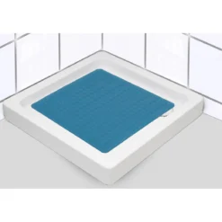 FOND DE DOUCHE CAOUTCHOUC NATUREL 53X53CM BLEU CANARD