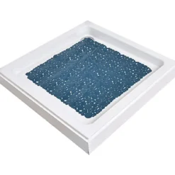FOND DE DOUCHE  50X50CM BULLES BLEU CANARD