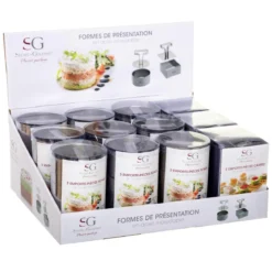 FORMES PRESENTATION AVEC POUSSOIR 8CM X3 PIECES