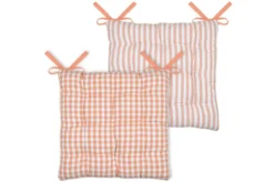 GALETTE DE CHAISE 9 PTS BARDOT MANDARINE 40X40CM