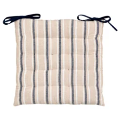 GALETTE DE CHAISE RAYEE GROOVE BLEU38X38CM