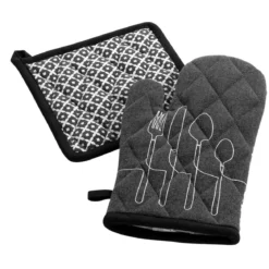 GANT ET MANIQUE COTON RECYCLE IMPLIQUE CUISILINE ANTHRACITE