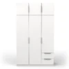GHOST ARMOIRE 6 PORTES 2 TIROIRS BLANC MAT